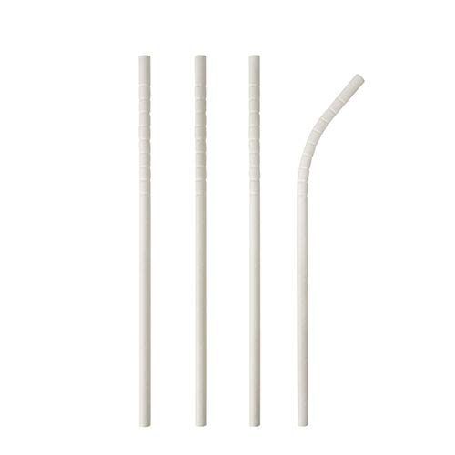 PAPSTAR Trinkhalme, Papier Pure Ø 6 mm, 20 cm Weiss flexibel 88071 Papiertrinkhalme Papierstrohhalme mit Knick umweltfreundlich, 1000 Stück von PAPSTAR