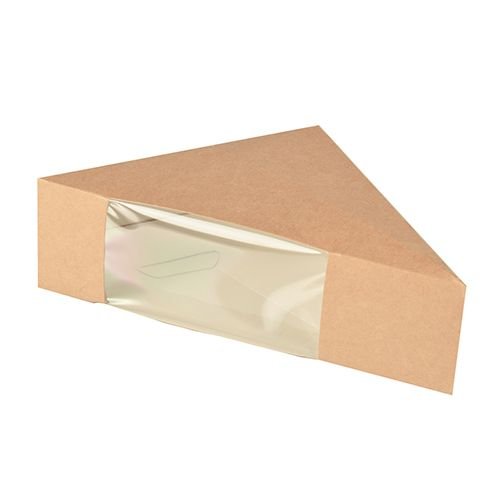 Sandwichboxen, Pappe mit Sichtfenster aus PLA "pure" 12,3 cm x 12,3 cm x 5,2 cm von PAPSTAR