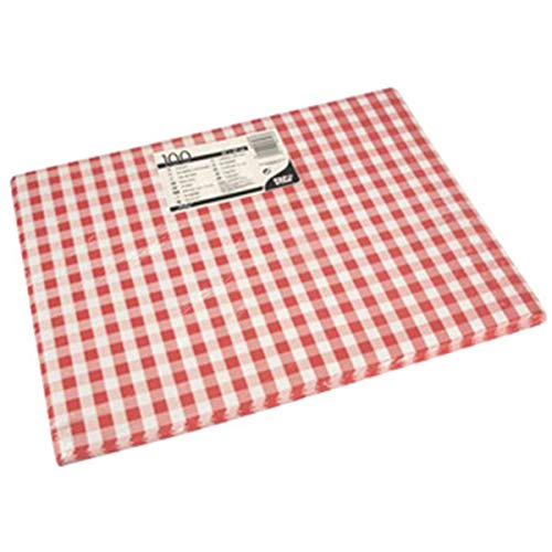Tischsets, Papier 30 cm x 40 cm rot "Vichy", 100 Stück von PAPSTAR