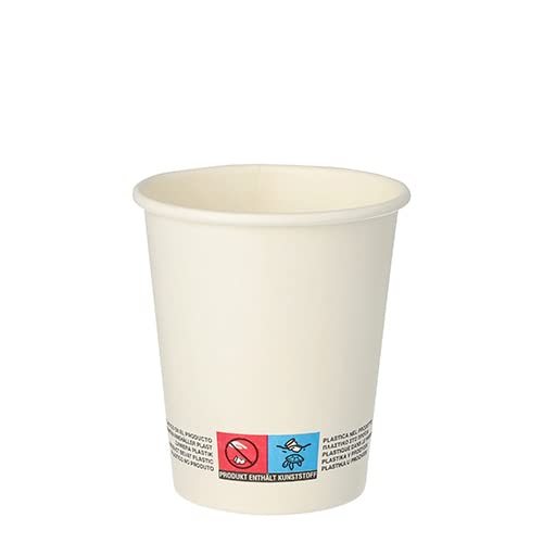 Trinkbecher, Pappe "To Go" 0,2 l Ø 8 cm · 9,2 cm weiss 1000 Stück von PAPSTAR