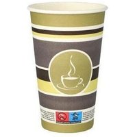 Trinkbecher To Go Einweg 400ml Pappe Polyethylen beschichtet olivgrün 50 St./Pack. von PAPSTAR