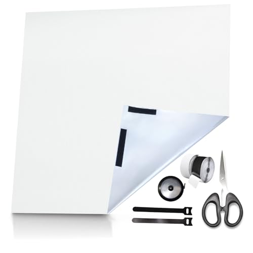 Fenster Verdunkelung Silber Weiß Set,Verdunklungsstoff 3m x 1,45m mit Klett & Kabelbinder Verdunkelungsfolie Fenster Abdunkeln 100% Lichtundurchlässig Sonnenschutz Verdunkelung Dachfenster von PAPU
