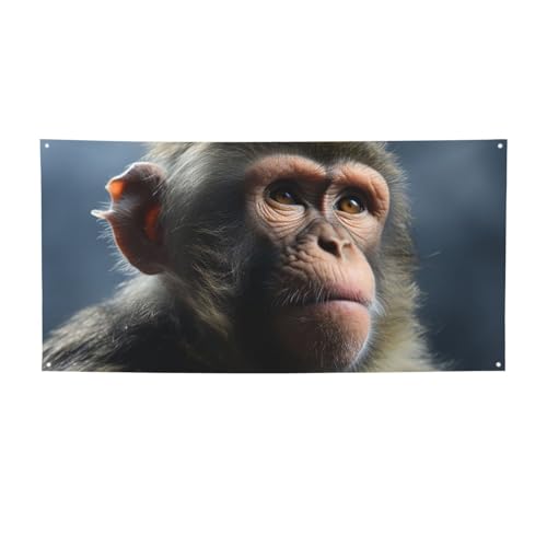 Banner für drinnen und draußen, personalisierbar, Affen-Banner, Partyschilder, wiederverwendbar, blanko, 300D-Polyester, Dekoration, Banner für Party-Dekoration von PAQOLSMCKR