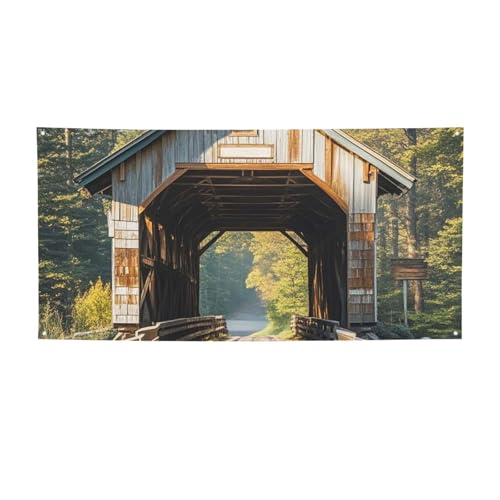 Banner für drinnen und draußen, personalisierbar, Albany-Brücke, Banner, Partyschilder, wiederverwendbar, leeres Schild, 300D-Polyester, Dekoration, Banner für Party-Dekoration von PAQOLSMCKR