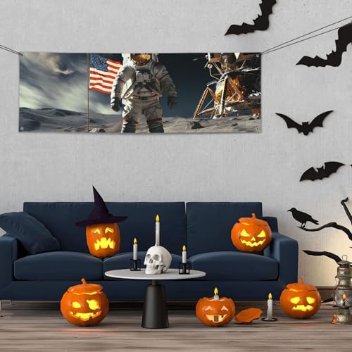 Banner für drinnen und draußen, personalisierbar, Astronautenlandung auf dem Mond, Partyschilder, wiederverwendbar, blanko, 300D-Polyester, Dekoration, Banner für Party-Dekoration Banner für drinnen und draußen, personalisierbar, Astronautenlandung auf dem Mond, Partyschilder, wiederverwendbar, blanko, 300D-Polyester, Dekoration, Banner für Party-Dekoration von PAQOLSMCKR