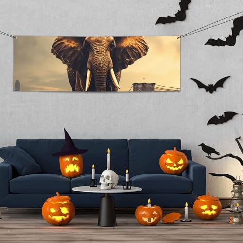 Banner für drinnen und draußen, personalisierbar, Elefant auf einer Brücke, Banner, Partyschilder, wiederverwendbar, leeres Schild, 300D Polyester, Dekoration, Banner für Party-Dekoration Banner für drinnen und draußen, personalisierbar, Elefant auf einer Brücke, Banner, Partyschilder, wiederverwendbar, leeres Schild, 300D Polyester, Dekoration, Banner für Party-Dekoration von PAQOLSMCKR