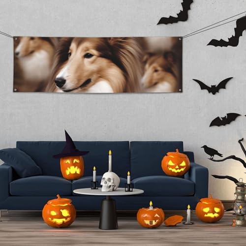Banner für drinnen und draußen, personalisierbar, Hundebanner, Partyschilder, wiederverwendbar, blanko, 300D-Polyester, Dekoration, Banner für Party-Dekoration von PAQOLSMCKR
