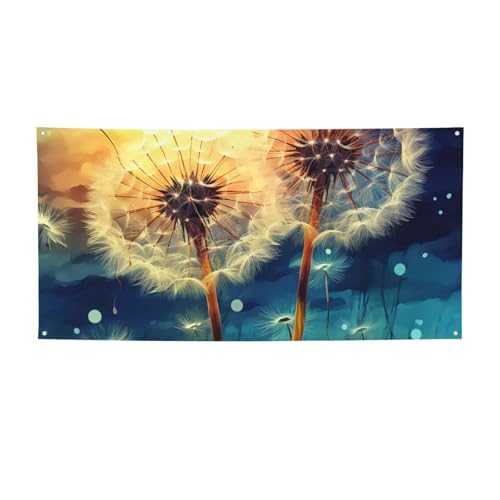 Banner für drinnen und draußen, personalisierbar, Löwenzahn-Banner, Partyschilder, wiederverwendbar, leeres Schild, 300D-Polyester, Dekoration, Banner für Party-Dekoration von PAQOLSMCKR