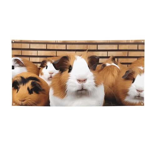 Banner für drinnen und draußen, personalisierbar, Meerschweinchen-Banner, Partyschilder, wiederverwendbar, blanko, 300D-Polyester, Dekoration, Banner für Party-Dekoration von PAQOLSMCKR