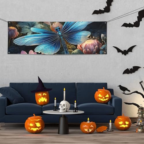 Banner für drinnen und draußen, personalisierbar, Motiv: Seerose und Libelle, Partyschilder, wiederverwendbar, blanko, 300D-Polyester, Dekoration, Banner für Party-Dekoration Banner für drinnen und draußen, personalisierbar, Motiv: Seerose und Libelle, Partyschilder, wiederverwendbar, blanko, 300D-Polyester, Dekoration, Banner für Party-Dekoration von PAQOLSMCKR