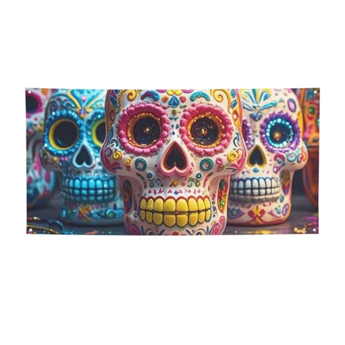 Banner für drinnen und draußen, personalisierbar, Motiv: Totenköpfe, Partyschilder, wiederverwendbar, blanko, 300D-Polyester, Dekoration, Banner für Party-Dekoration von PAQOLSMCKR