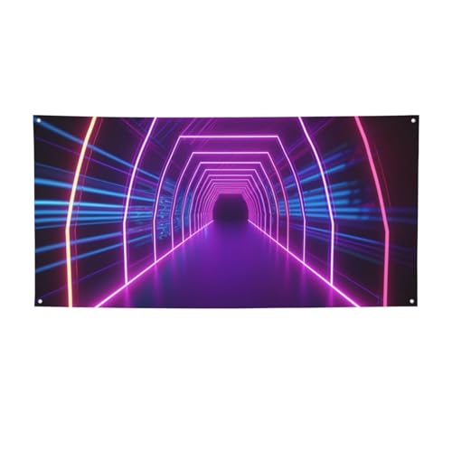 Banner für drinnen und draußen, personalisierbar, Neonlichter, Tunnel, Banner, Partyschilder, wiederverwendbar, leeres Schild, 300D-Polyester, Dekoration, Banner für Party-Dekoration von PAQOLSMCKR