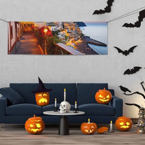 Banner für drinnen und draußen, personalisierbar, Positano Seaside Sunset Banner, Partyschilder, wiederverwendbar, blanko, 300D Polyester, Dekoration, Banner für Party-Dekoration Banner für drinnen und draußen, personalisierbar, Positano Seaside Sunset Banner, Partyschilder, wiederverwendbar, blanko, 300D Polyester, Dekoration, Banner für Party-Dekoration von PAQOLSMCKR