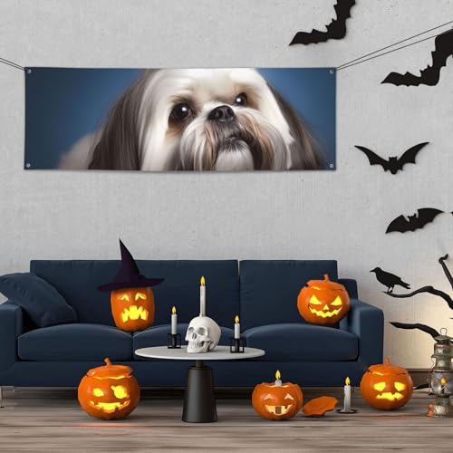 Banner für drinnen und draußen, personalisierbar, Shih Tzu Hunde-Banner, Partyschilder, wiederverwendbar, leeres Schild, 300D-Polyester, Dekoration, Banner für Party-Dekoration Banner für drinnen und draußen, personalisierbar, Shih Tzu Hunde-Banner, Partyschilder, wiederverwendbar, leeres Schild, 300D-Polyester, Dekoration, Banner für Party-Dekoration von PAQOLSMCKR