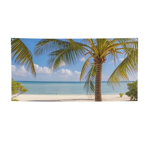 Banner für drinnen und draußen, personalisierbar, Strandpalme, Banner, Partyschilder, wiederverwendbar, blanko, 300D Polyester, Dekoration, Banner für Party-Dekoration von PAQOLSMCKR