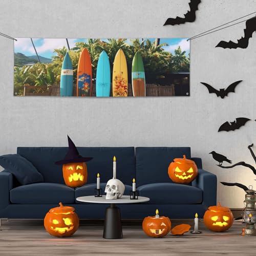 Banner für drinnen und draußen, personalisierbar, Surfbrett-Banner, Partyschilder, wiederverwendbar, blanko, 300D-Polyester, Dekoration, Banner für Party-Dekoration von PAQOLSMCKR
