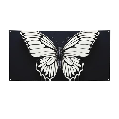 Banner für drinnen und draußen, personalisierbar, ein schwarz-weißes Schmetterlings-Banner, Partyschilder, wiederverwendbar, blanko, 300D-Polyester, Dekoration, Banner für Party-Dekoration Banner für drinnen und draußen, personalisierbar, ein schwarz-weißes Schmetterlings-Banner, Partyschilder, wiederverwendbar, blanko, 300D-Polyester, Dekoration, Banner für Party-Dekoration von PAQOLSMCKR