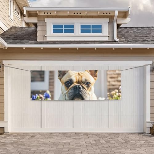 Banner für drinnen und draußen, personalisierbar, französische Bulldogge, niedliche Banner, Partyschilder, wiederverwendbar, leeres Schild, 300D-Polyester, Dekoration, Banner für Party-Dekoration von PAQOLSMCKR