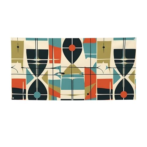 Banner für drinnen und draußen, personalisierbar, modernes Banner aus der Mitte des Jahrhunderts, Partyschilder, wiederverwendbar, leeres Schild, 300D-Polyester, Dekoration, Banner für von PAQOLSMCKR