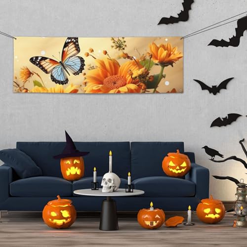 Banner für drinnen und draußen, personalisierbar, niedliche Sonnenblumen- und Schmetterlings-Banner, Partyschilder, wiederverwendbar, leeres Schild, 300D-Polyester, Dekoration, Banner für Banner für drinnen und draußen, personalisierbar, niedliche Sonnenblumen- und Schmetterlings-Banner, Partyschilder, wiederverwendbar, leeres Schild, 300D-Polyester, Dekoration, Banner für von PAQOLSMCKR