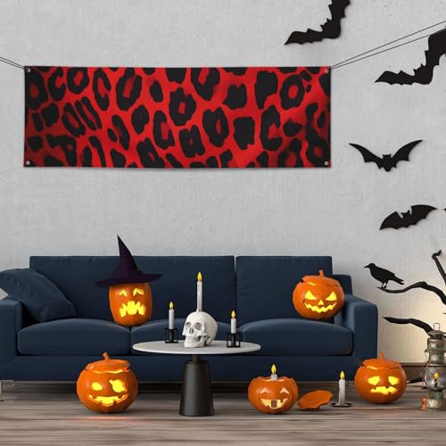Banner für drinnen und draußen, personalisierbar, rotes Leopardenmuster, Banner, Partyschilder, wiederverwendbar, blanko, 300D Polyester, Dekoration, Banner für Party-Dekoration Banner für drinnen und draußen, personalisierbar, rotes Leopardenmuster, Banner, Partyschilder, wiederverwendbar, blanko, 300D Polyester, Dekoration, Banner für Party-Dekoration von PAQOLSMCKR
