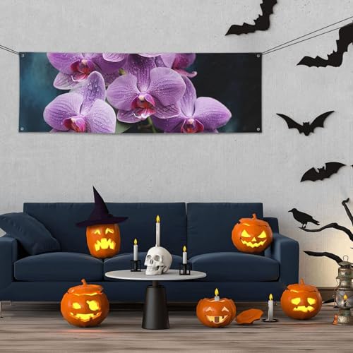 Banner für drinnen und draußen, personalisierbar, schöne lila Orchideen, Banner, Partyschilder, wiederverwendbar, blanko, 300D-Polyester, Dekoration, Banner für Party-Dekoration Banner für drinnen und draußen, personalisierbar, schöne lila Orchideen, Banner, Partyschilder, wiederverwendbar, blanko, 300D-Polyester, Dekoration, Banner für Party-Dekoration von PAQOLSMCKR