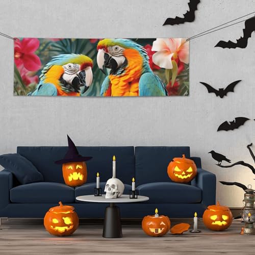 Banner für drinnen und draußen, personalisierbar, tropische Pflanzen und Papageien, Banner, Partyschilder, wiederverwendbar, blanko, 300D Polyester, Dekoration, Banner für Party-Dekoration Banner für drinnen und draußen, personalisierbar, tropische Pflanzen und Papageien, Banner, Partyschilder, wiederverwendbar, blanko, 300D Polyester, Dekoration, Banner für Party-Dekoration von PAQOLSMCKR