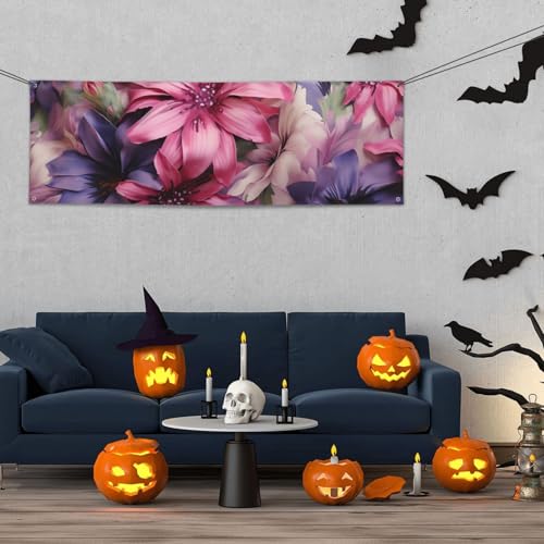 Banner für drinnen und draußen, personalisierbar, violette Blumen, Banner, Partyschilder, wiederverwendbar, blanko, 300D Polyester, Dekoration, Banner für Party-Dekoration Banner für drinnen und draußen, personalisierbar, violette Blumen, Banner, Partyschilder, wiederverwendbar, blanko, 300D Polyester, Dekoration, Banner für Party-Dekoration von PAQOLSMCKR
