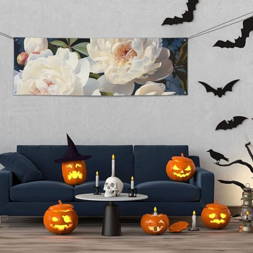 Banner für drinnen und draußen, personalisierbar, weiße Pfingstrosen, Partyschilder, wiederverwendbar, blanko, 300D Polyester, Dekoration, Banner für Party-Dekoration Banner für drinnen und draußen, personalisierbar, weiße Pfingstrosen, Partyschilder, wiederverwendbar, blanko, 300D Polyester, Dekoration, Banner für Party-Dekoration von PAQOLSMCKR