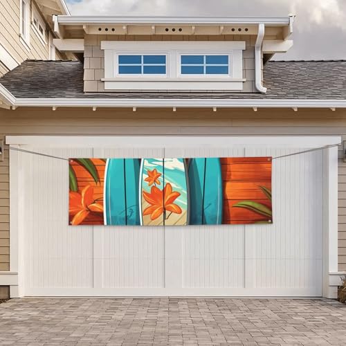 Banner für drinnen und draußen, personalisiertes Surfbrett auf Holzbanner, Partyschilder, wiederverwendbar, leeres Schild, 300D Polyester, Dekoration, Banner für Party-Dekoration von PAQOLSMCKR