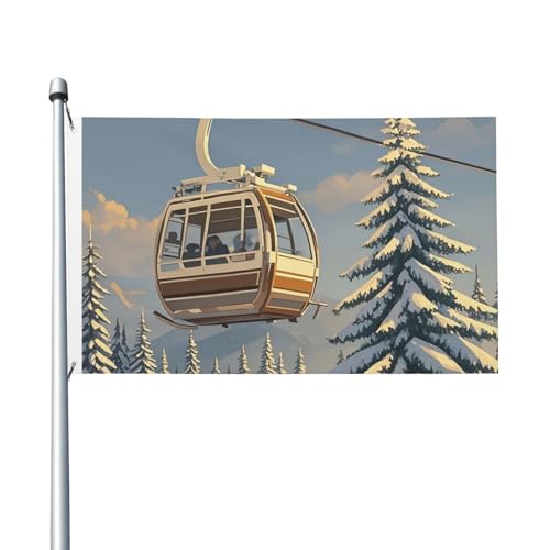 Flagge, 90 x 152 cm, doppelseitiges Banner, Dekoration, Outdoor-Flagge, Skilift mit Tannenbaum-Flaggen, 200D schwere Gartenflaggen, Messingösen, Segeltuch-Kopf, Außen-Hof-Banner für Urlaub Flagge, 90 x 152 cm, doppelseitiges Banner, Dekoration, Outdoor-Flagge, Skilift mit Tannenbaum-Flaggen, 200D schwere Gartenflaggen, Messingösen, Segeltuch-Kopf, Außen-Hof-Banner für Urlaub von PAQOLSMCKR