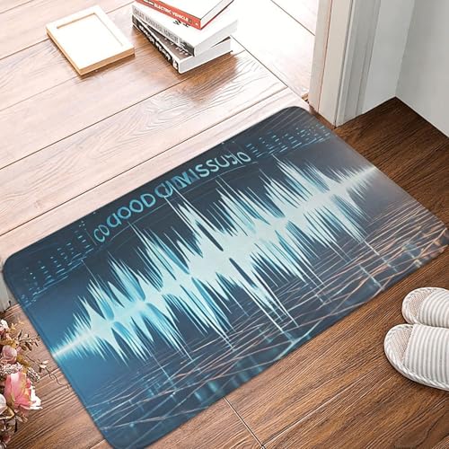 Fußmatte 60 x 40 cm, rutschfest, maschinenwaschbar, Türmatte, coole Musik, Schallwelle, Eingangsmatte, Bodenmatte für Garage, Terrasse, Veranda, Bauernhaus Fußmatte 60 x 40 cm, rutschfest, maschinenwaschbar, Türmatte, coole Musik, Schallwelle, Eingangsmatte, Bodenmatte für Garage, Terrasse, Veranda, Bauernhaus von PAQOLSMCKR