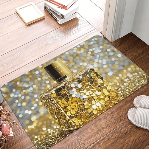 Fußmatte 60 x 40 cm, rutschfest, maschinenwaschbar, goldfarbene Pailletten, glitzernd, Eingangsmatte, Bodenmatte für Garage, Terrasse, Veranda, Bauernhaus Fußmatte 60 x 40 cm, rutschfest, maschinenwaschbar, goldfarbene Pailletten, glitzernd, Eingangsmatte, Bodenmatte für Garage, Terrasse, Veranda, Bauernhaus von PAQOLSMCKR