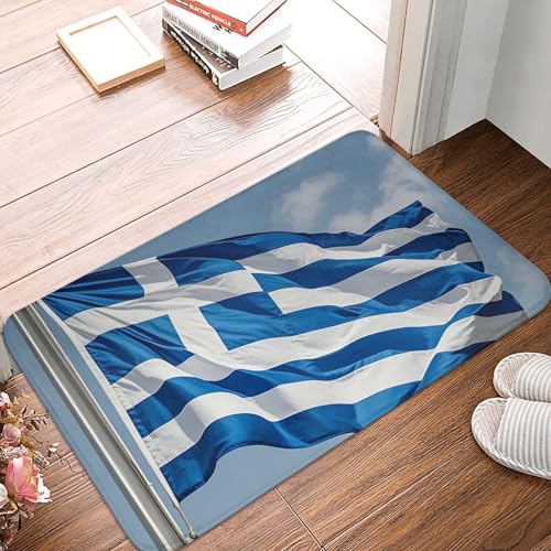 Fußmatte 60 x 40 cm, rutschfest, maschinenwaschbar, griechische Flagge, Eingangsmatte, Bodenmatte für Garage, Terrasse, Veranda, Bauernhaus Fußmatte 60 x 40 cm, rutschfest, maschinenwaschbar, griechische Flagge, Eingangsmatte, Bodenmatte für Garage, Terrasse, Veranda, Bauernhaus von PAQOLSMCKR