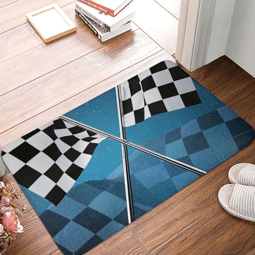 Fußmatte 60 x 40 cm, rutschfeste Schmutzfangmatte, maschinenwaschbar, karierte Flaggen, für Innen- und Außenbereich, Eingangsmatte für Garage, Terrasse, Veranda, Bauernhaus Fußmatte 60 x 40 cm, rutschfeste Schmutzfangmatte, maschinenwaschbar, karierte Flaggen, für Innen- und Außenbereich, Eingangsmatte für Garage, Terrasse, Veranda, Bauernhaus von PAQOLSMCKR