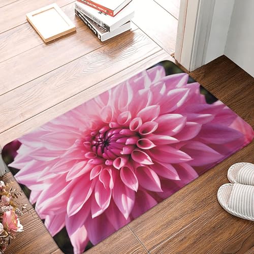 Fußmatte 60 x 40 cm, rutschfeste Schmutzfangmatte, maschinenwaschbar, mit Blumenmuster, rosa Dahlie, Eingangsmatte, Bodenmatte für Garage, Terrasse, Veranda, Bauernhaus Fußmatte 60 x 40 cm, rutschfeste Schmutzfangmatte, maschinenwaschbar, mit Blumenmuster, rosa Dahlie, Eingangsmatte, Bodenmatte für Garage, Terrasse, Veranda, Bauernhaus von PAQOLSMCKR
