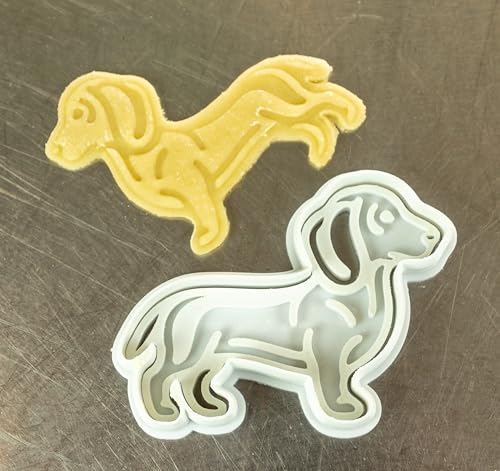 Dackel Keks-Ausstecher mit Stempel – Zweiteilig für variable Teighöhen – Plätzchen-Form für Hunde-Kekse Butter-Kekse – Hundekeksform Dackel Keks-Ausstecher mit Stempel – Zweiteilig für variable Teighöhen – Plätzchen-Form für Hunde-Kekse Butter-Kekse – Hundekeksform von PAR Verlag