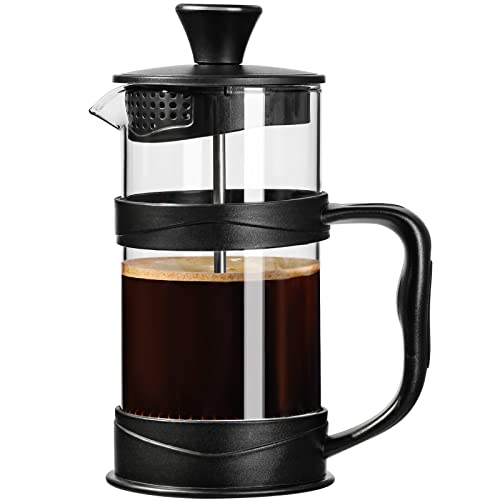 ParaCity French Press Kaffeebereiter 350ml, Kaffeepresse aus Edelstahlfilter und hitzebeständigem Glas, Kaltbrüh-Kaffeemaschine, gut als Geschenk für Reisen und Zuhause (350 ml schwarz) von ParaCity