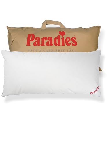 PARADIES Daunenkissen 40x80 cm - 600g - Cleo fest Bio - festes Kopfkissen 40x80 Daunen mit RDS zertifizierten Gänsefedern und Daunen von PARADIES