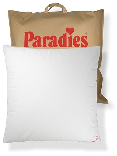 PARADIES Dreikammer-Kopfkissen 80x80 cm - 200g + 440g - Abbie medium Bio - mittelfestes Daunenkissen 80x80 mit RDS zertifizierten Gänsefedern und Daunen von PARADIES