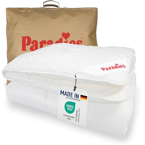 PARADIES Winterdecke 155x220 cm - Prima Duett Bio, Öko-Tex 100 Klasse 1, medizinisch getestet, kuschelige + warme Winterbettdecke 155x220, Steppdecke von PARADIES