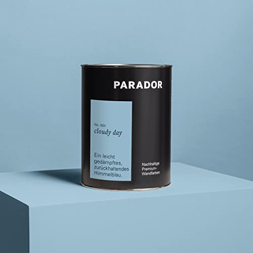 Parador Wandfarbe Cloudy Day himmelblau grau 2,5 L - nachhaltige Premium Innenfarbe matt - hohe Deckkraft tropffest spritzfest ergiebig schnelltrocknend geruchsneutral vegan von Parador