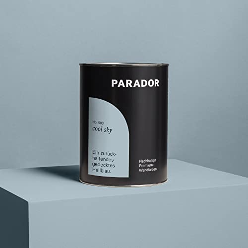 Parador Wandfarbe Cool Sky hellblau pastell grau 2,5 L - nachhaltige Premium Innenfarbe matt - hohe Deckkraft tropffest spritzfest ergiebig schnelltrocknend geruchsneutral vegan von Parador