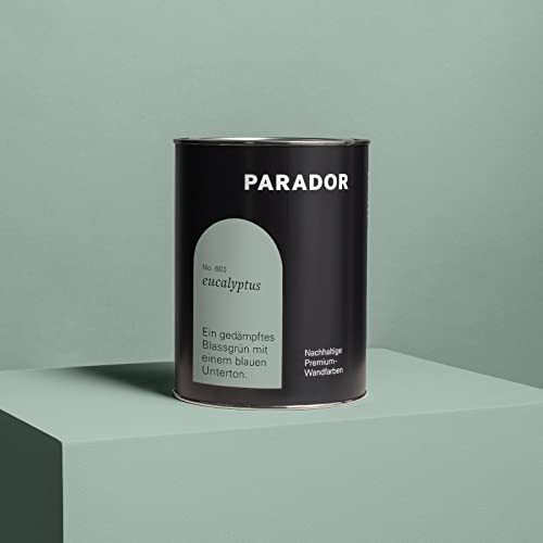 Parador Wandfarbe Eucalyptus grünblau pastell 2,5 L - nachhaltige Premium Innenfarbe matt - hohe Deckkraft tropffest spritzfest ergiebig schnelltrocknend geruchsneutral vegan von Parador