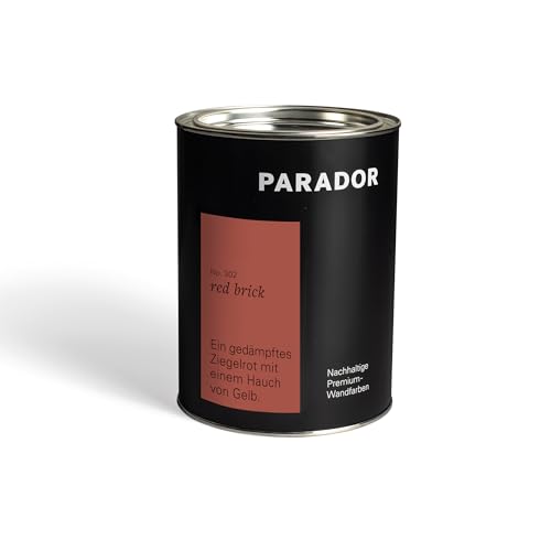 PARADOR Wandfarbe Red Brick rot terracotta 2,5 L - nachhaltige Premium Innenfarbe matt - hohe Deckkraft tropffest spritzfest ergiebig schnelltrocknend geruchsneutral vegan PARADOR Wandfarbe Red Brick rot terracotta 2,5 L - nachhaltige Premium Innenfarbe matt - hohe Deckkraft tropffest spritzfest ergiebig schnelltrocknend geruchsneutral vegan von PARADOR