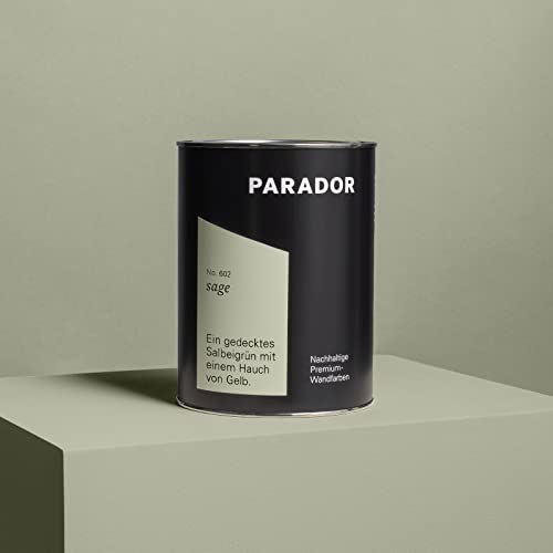 PARADOR Wandfarbe Sage salbeigrün gelb pastell 2,5 L - nachhaltige Premium Innenfarbe matt - hohe Deckkraft tropffest spritzfest ergiebig schnelltrocknend geruchsneutral vegan von PARADOR