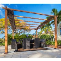 Metall Pergola Florida 1111 Hellbraun 350x350x235 cm - Paragon Outdoor von PARAGON OUTDOOR