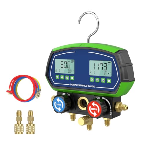 Digital Manifold Manometer, L302 Kältemittelanzeige HVAC -Verteilermessgerät für R32 R134a R410a 90 usw, Intelligenter Verteiler Mechnical Manifold Terminator von PARAOUTIL