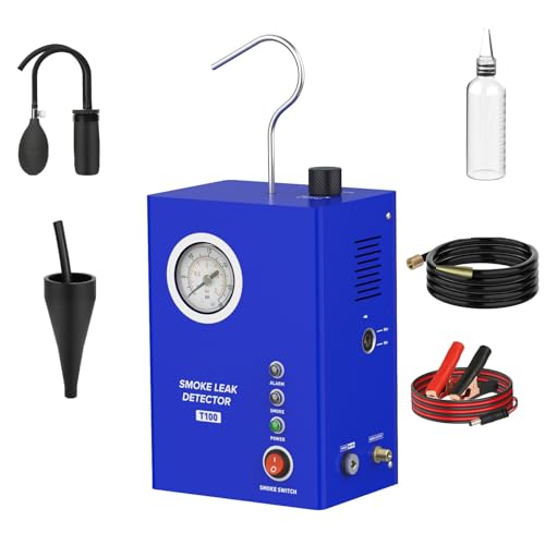 Nebelmaschine KFZ EVAP Rauchmaschine Lecksuchgerät mit integrierter Luftpumpe, EVAP Smoke Machine Vakuum Leck-Detektor mit Manometer, Auspuff-Rauch-Detektor Tool Kit für alle DC12V Autos von PARAOUTIL