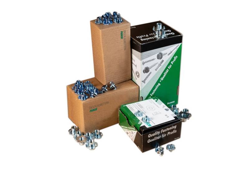 PARCO Einschlagmutter Einschlagmuttern Sortiment M5-M10 400-teilig, (Kräftige Zacken), Verzinkter Stahl, Optimale Passform von PARCO